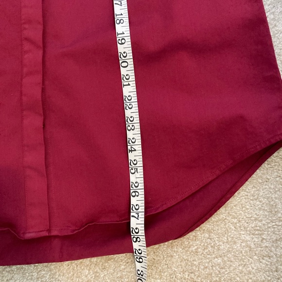 Beautiful button up shirt. Crisp burgundy red color. Worn twice. Size large. - Picture 9 of 12